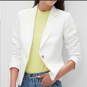 Banana Republic Factory Petite White cutaway Blazer